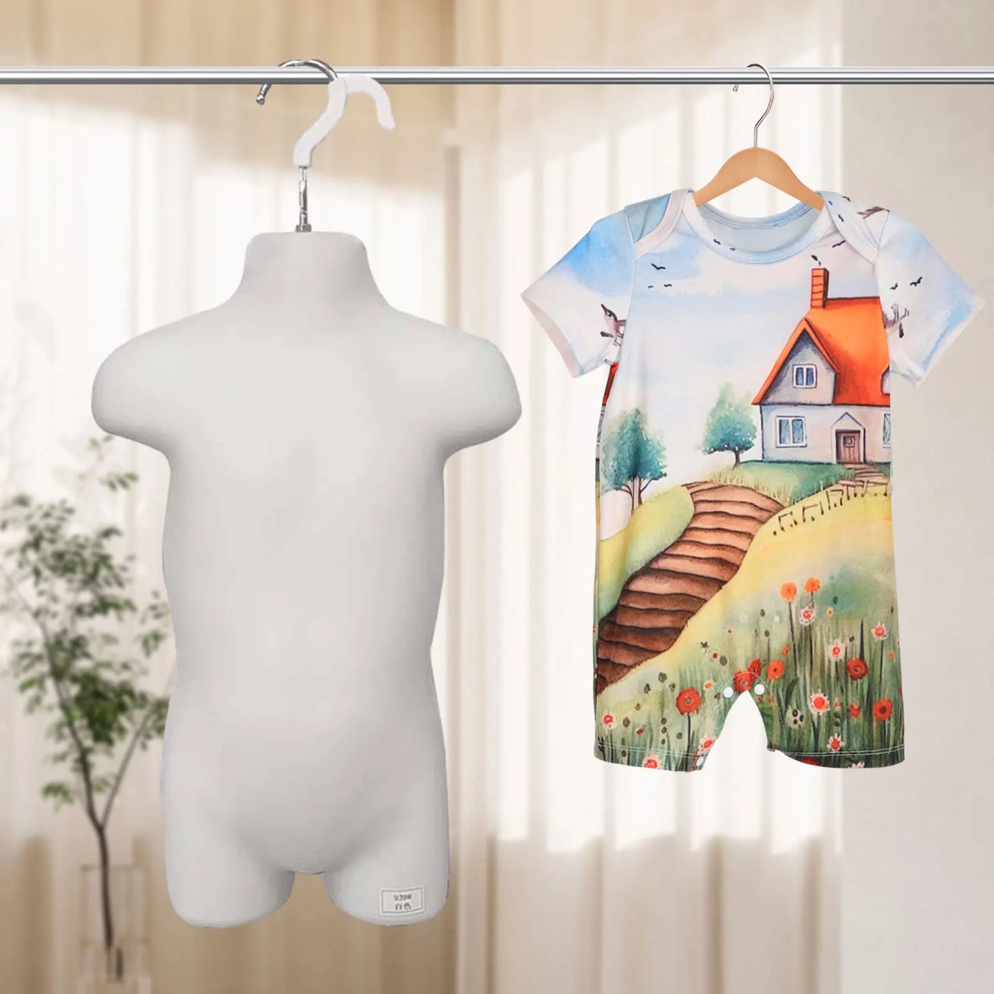 Children's Half Body Display Mannequin - Kids Torso Clothing Hanger with Hanging Hook for Sweaters, Tops, Coats & Shirts - Portable, Lightweight & Durable