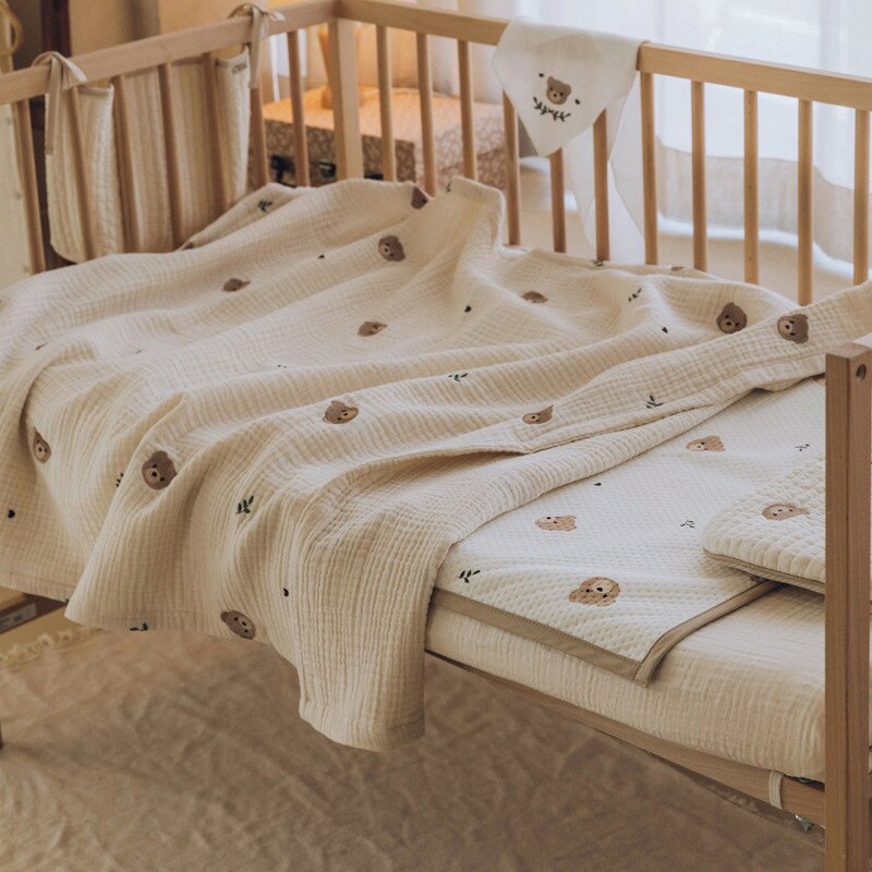 Korean Bear Embroidery Kids Sleeping Blanket - Everything Amazing