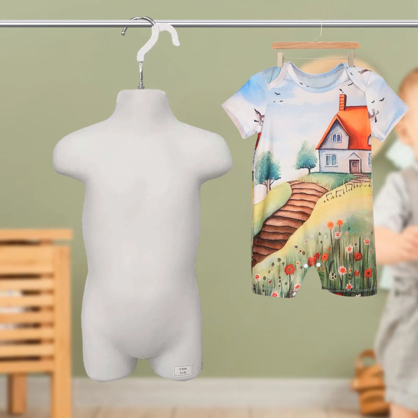 Children's Half Body Display Mannequin - Kids Torso Clothing Hanger with Hanging Hook for Sweaters, Tops, Coats & Shirts - Portable, Lightweight & Durable