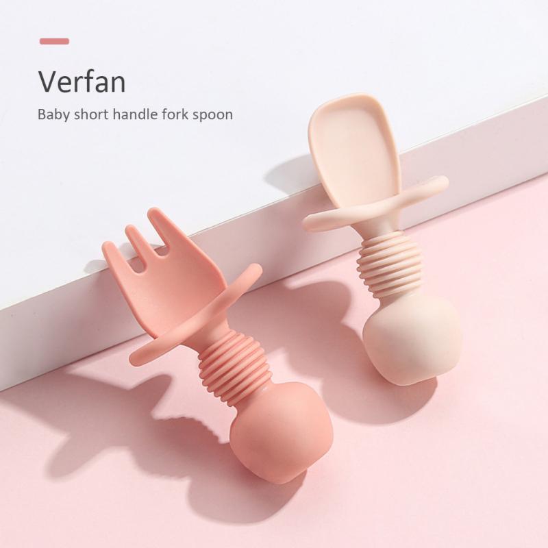  silicone fork spoon set for baby