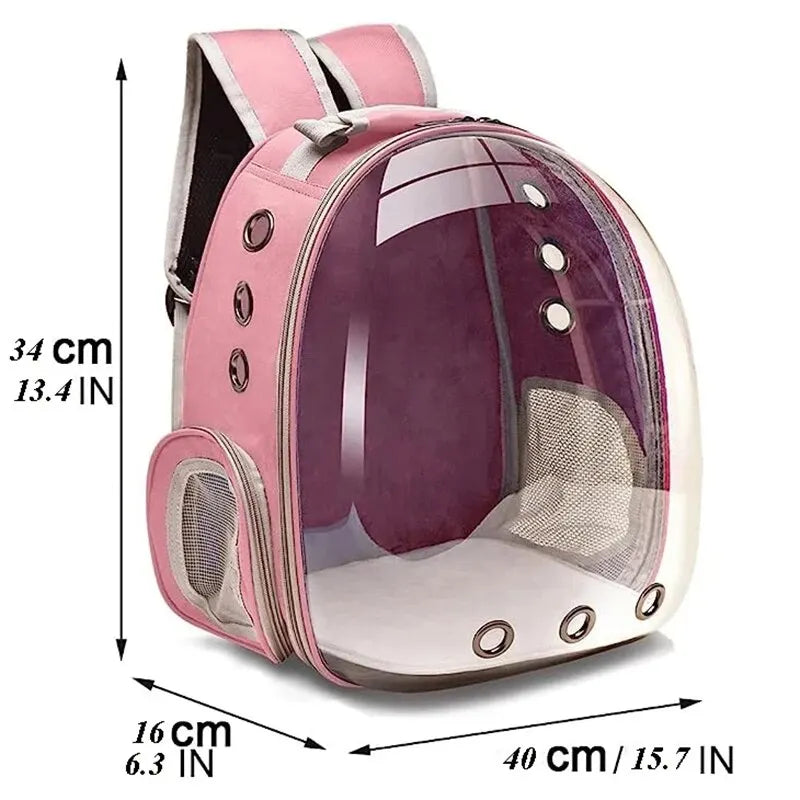 Transparent Pet Carrier Backpack for Cats, Small Animals, and Puppies - Bubble Capsule Design, Breathable, Travel Carrier for Pets