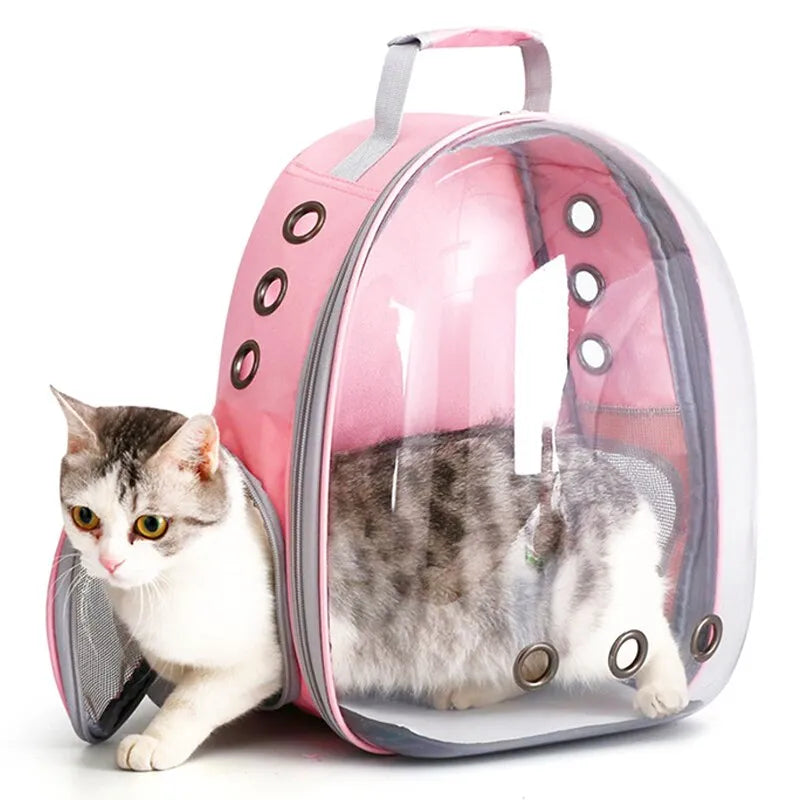 Transparent Pet Carrier Backpack for Cats, Small Animals, and Puppies - Bubble Capsule Design, Breathable, Travel Carrier for Pets