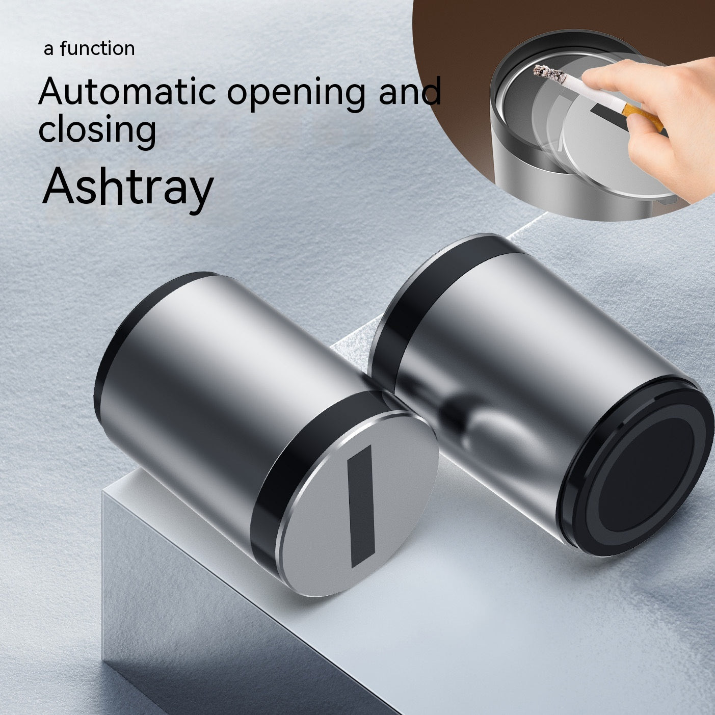 Smart Induction Car Ashtray – Infrared Automatic Lid, Rechargeable & Plug-In Options