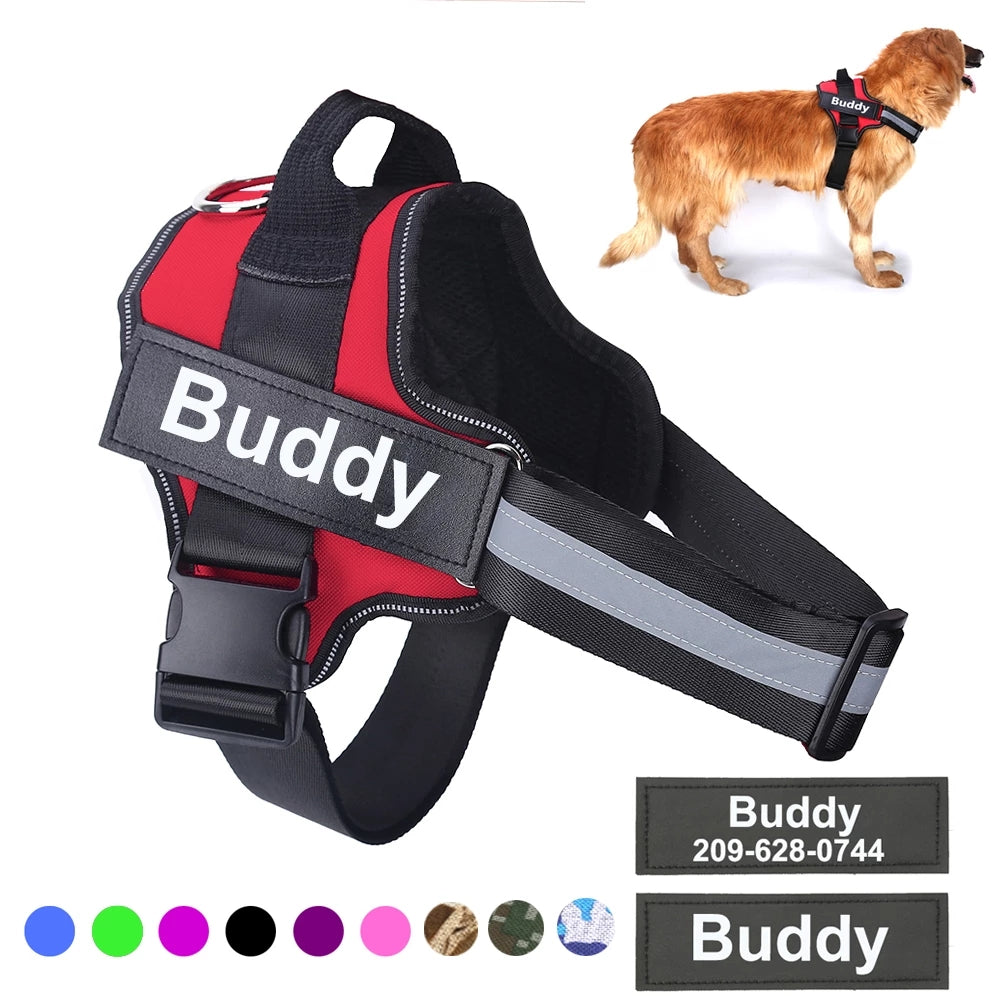 Personalised No-Pull Dog Harness – Reflective, Adjustable & Breathable Vest for Small to Large Dogs