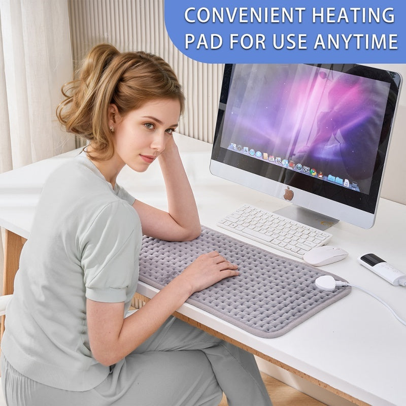 Electric Heat Pad for Back, Neck & Shoulder Pain Relief – 9 Heat Settings, Energy-Efficient, Soft Microplush