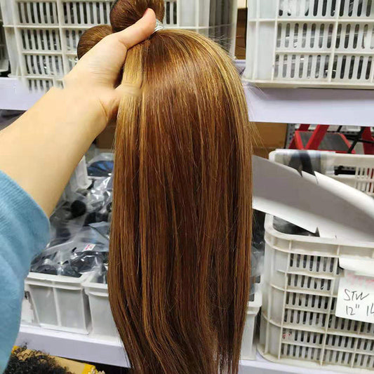 Premium Brazilian Straight Human Hair Bundles with Closure - 100% Remy Virgin Hair Weave, available in multiple lengths and piano colour gradient. Ideal for long-lasting, heat-styling versatility.