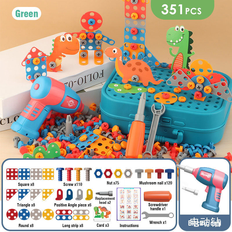 Electric Screwdriver Toolbox Toy for Kids – Educational Assembly Drill Set