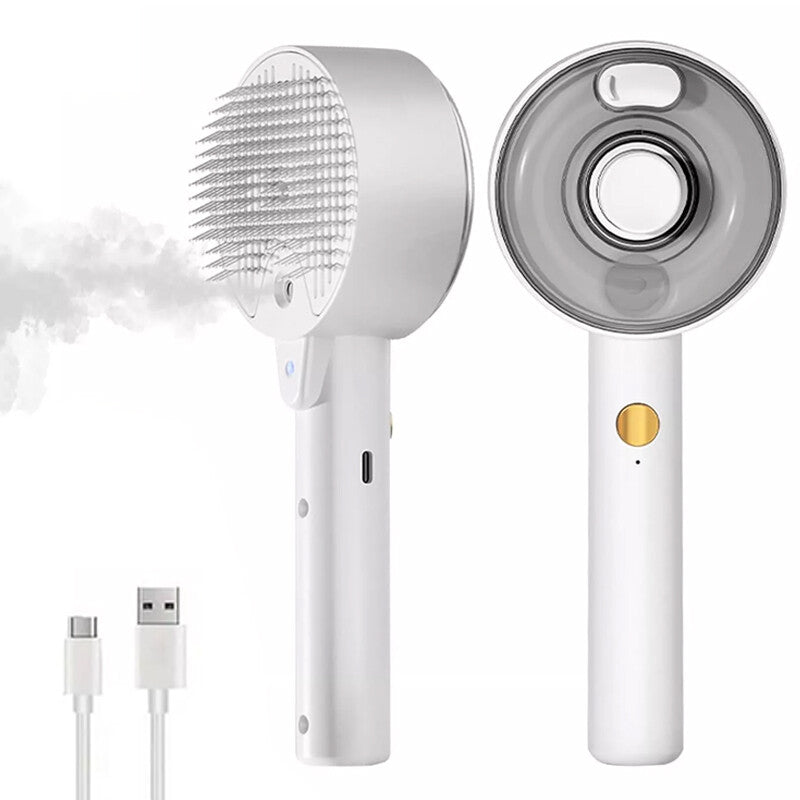 4-in-1 Pet Grooming Steam Brush for Cats & Dogs – Electric Hair Removal, Massage & UV Sterilizer Comb