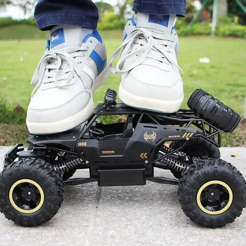 XL Large 4WD RC Monster Truck – 1:12 Scale Big Wheel Remote Control Car for Kids & Adults | Off-Road Rock Crawler with 2 Rechargeable Batteries