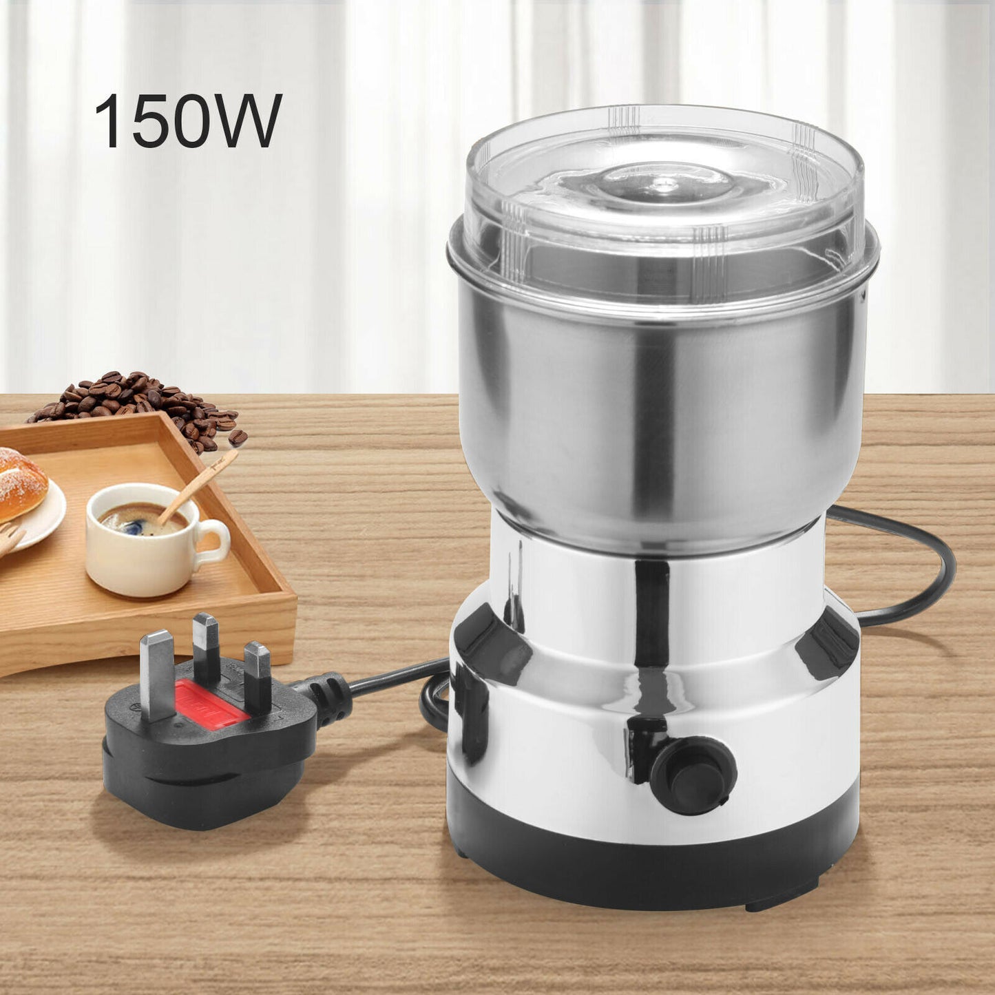 Electric Coffee Grinder UK – 200W Stainless Steel Blade Grinder for Coffee, Nuts, Spices & Beans, Fast & Uniform Grinding