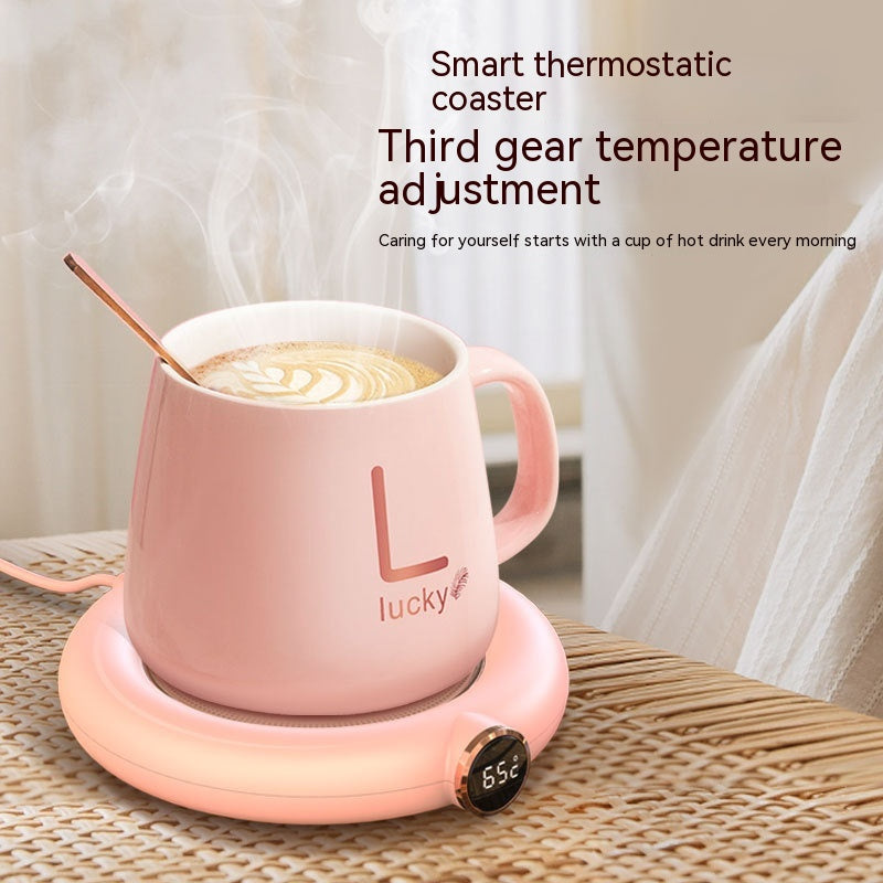 Smart Coffee Warmer Coaster – USB-Powered, Thermostatic Heating Pad with Timer