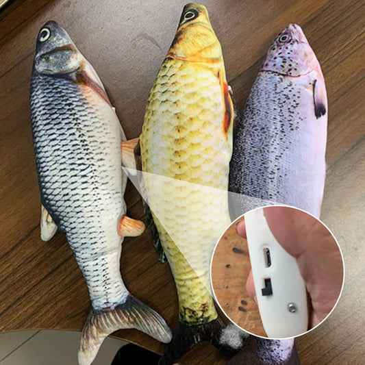 This electric fish toy for cats moves like a real fish, providing hours of interactive play and entertainment for your feline friend. It mimics natural fish movement to attract your cat's attention, stimulating their hunting instincts. Made with durable materials, this pet toy is perfect for keeping your cat active and engaged without the use of catnip. Ideal for cats of all ages. Everything Amazing Shop Electric Fish Toy for Cats - Without Cat Nip | Interactive Pet Toy for Cats.