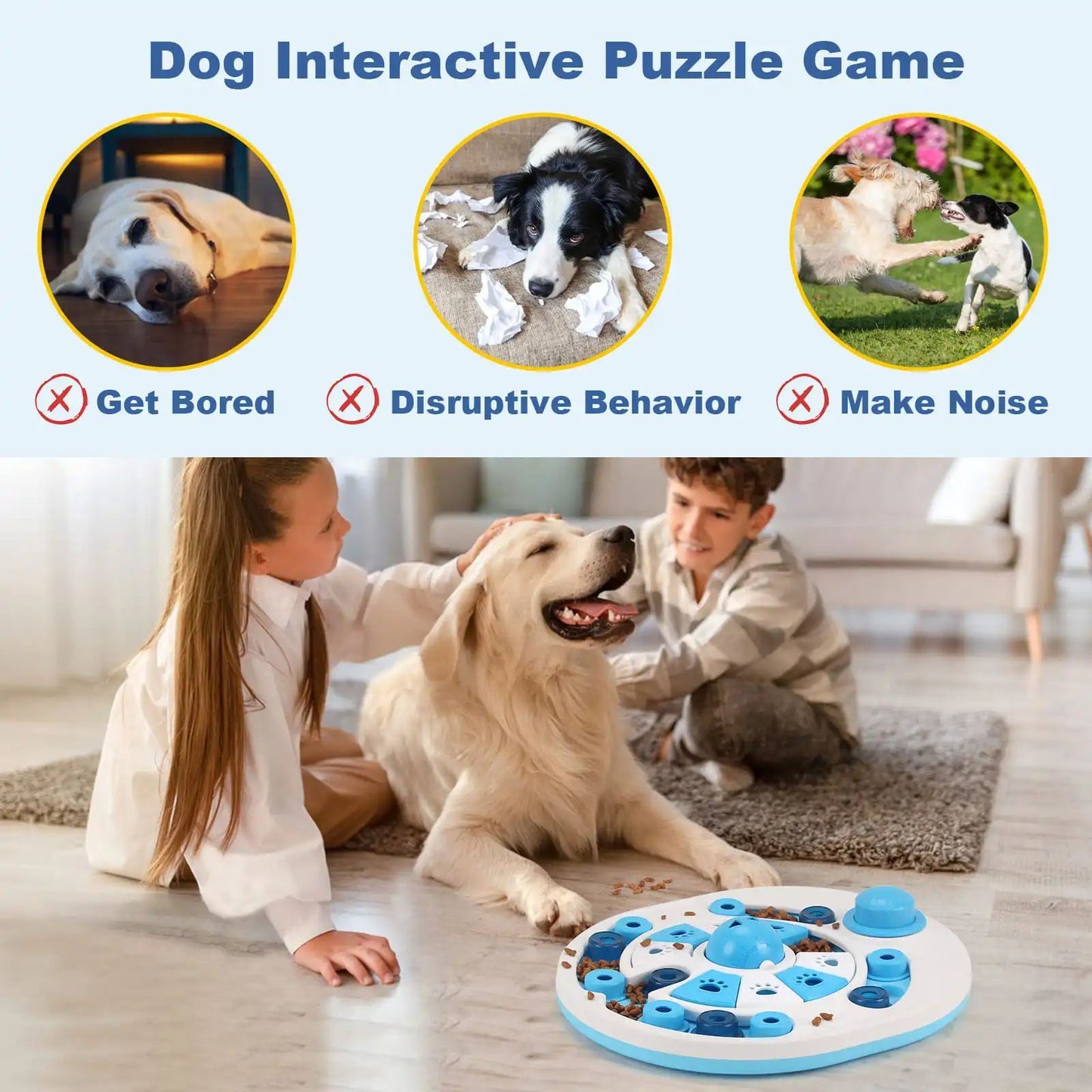 Interactive Dog Puzzle Toy with Spherical Bells - 24 Hidden Food Locations for Training & Mental Stimulation