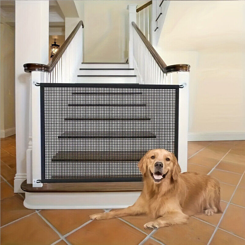 Portable Pet Isolation Mesh Safety Gate – No-Drill Dog & Cat Fence for Doors and Stairs