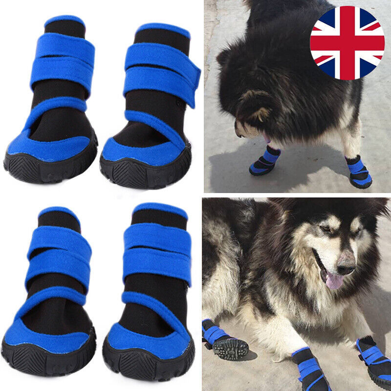 4x Anti-Slip Pet Boots – Waterproof Dog Shoes with Oxford Sole | Protective Puppy Rain Booties & Socks