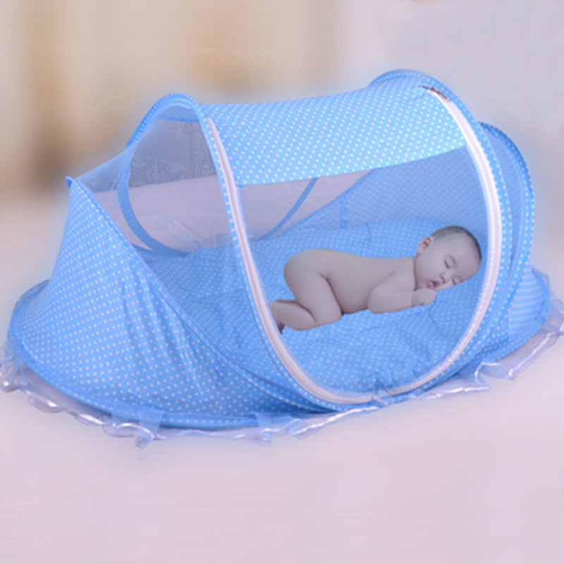 A foldable baby bed net providing portable and effective infant sleep protection from insects and mosquitoes. This lightweight and easy-to-setup net ensures a safe and comfortable sleeping environment for your baby. Ideal for travel and home use. Everything Amazing Shop for this product.