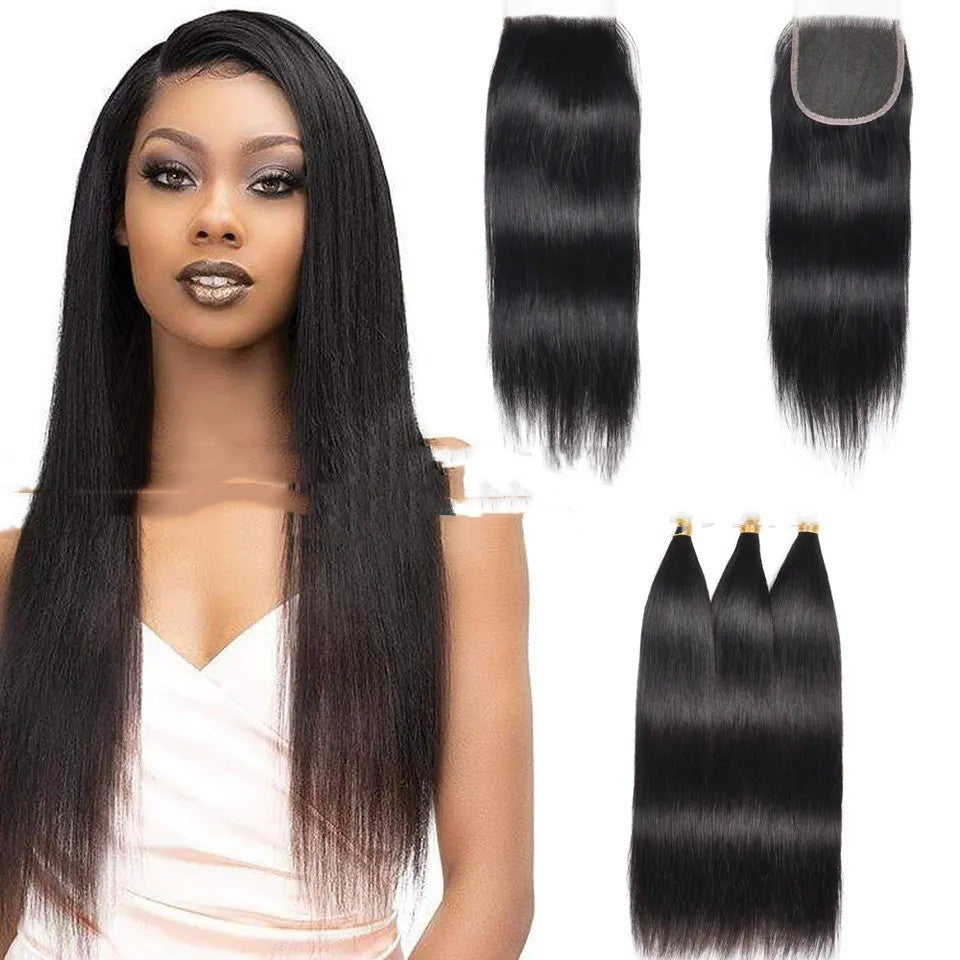 Hand-woven lace human hair wig in natural colour, made from 100% real human hair, available in multiple lengths from 10 to 22 inches. Dyeable and suitable for all skin tones.