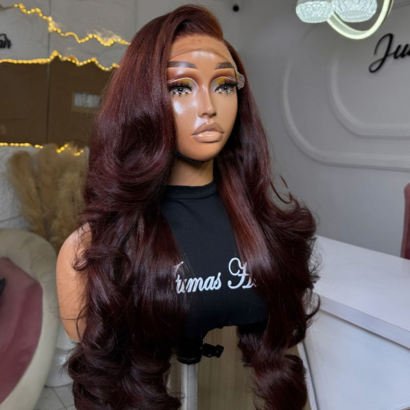 HD Pure Donor 350g raw wavy human hair wig with 5x5 HD lace closure, 24-inch Vietnamese human hair, natural full-density wig for women.