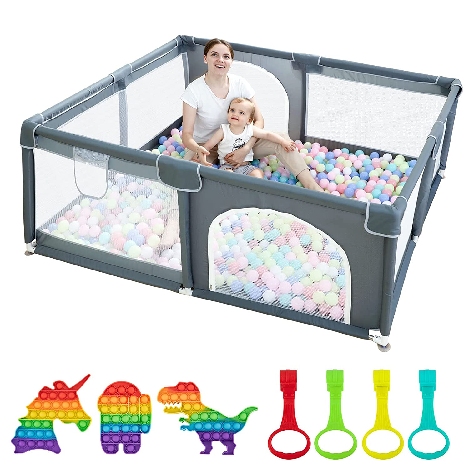 Large Baby Playpen 79x71 – Extra Large Play Yard for Babies and Toddlers, designed for safety and comfort with non-toxic materials. This easy-to-assemble playpen provides a secure environment for your little one to explore and play. Perfect for parents looking for a spacious and safe play area for babies and toddlers. Everything Amazing Shop for this product.