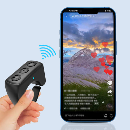 Mobile Phone Bluetooth Remote Control Ring designed for easy selfie, music, video, and call control. This stylish and functional ring allows hands-free control for all your mobile phone activities. Perfect for taking photos, managing music playback, and answering calls with a simple touch. Enhance your mobile experience with this sleek accessory. Available now at Everything Amazing Shop for this product.