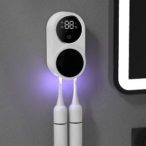 UV Toothbrush Sanitizer with Intelligent Sensor - Portable toothbrush holder sterilizer and disinfectant with automatic cyclic purification and USB power for effective hygiene