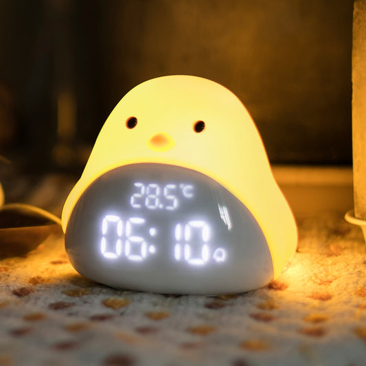 Cute Bird Night Light Alarm Clock – LED Digital Alarm Clock for Kids, designed to help children wake up with a fun and soothing bird-shaped light. Features include adjustable LED lighting, a user-friendly digital display, and an easy-to-set alarm. Perfect for kids' bedrooms, this cute bird night light alarm clock provides both comfort and functionality. Everything Amazing Shop.