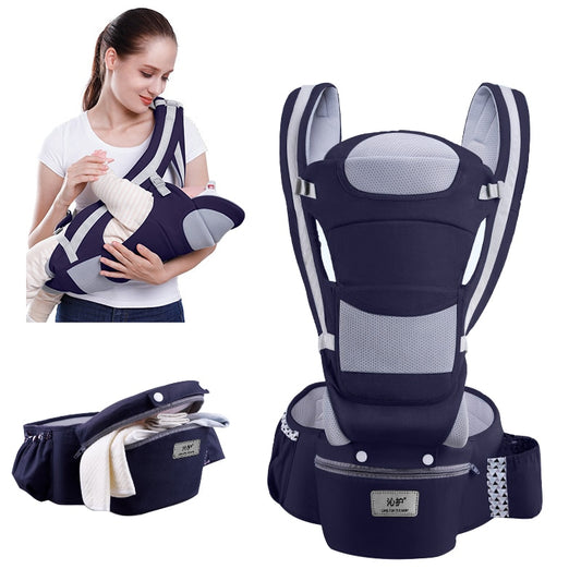 Ergonomic Baby Carrier Backpack designed for optimal comfort and support, featuring adjustable straps, breathable fabric, and a secure design for both parent and baby. Perfect for daily use, travel, and outdoor adventures, ensuring a safe and comfortable carrying experience. Everything Amazing Shop for this product.