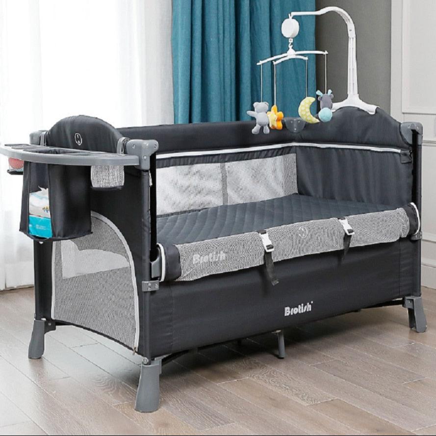 Portable Baby Bed - Multifunctional Splicing Crib, Foldable Cot with Removable Bumper Nest, designed for newborns, babies, and toddlers. This versatile bed provides a safe and comfortable space for your little one with its removable bumpers and foldable design, ideal for travel and home use. Perfect for creating a cozy environment for your baby. Everything Amazing Shop for this product.